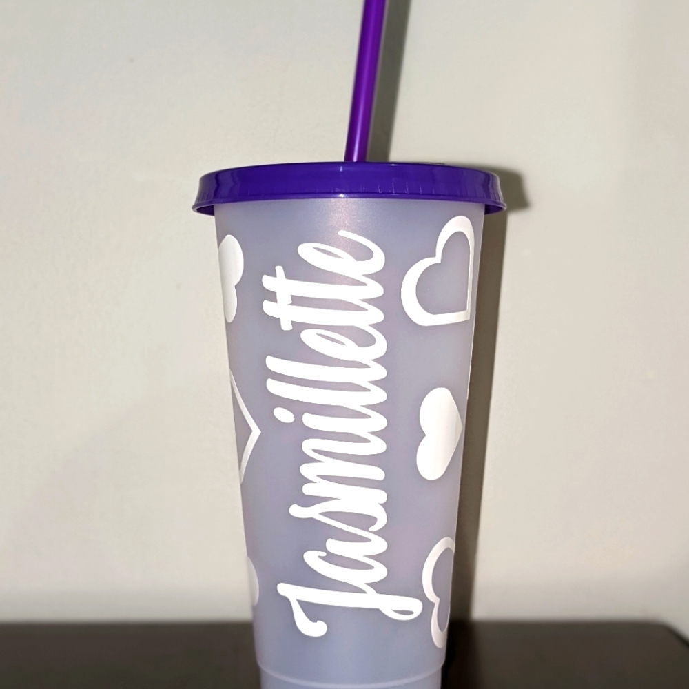 Personalized Color Changing Tumbler w/ Straw